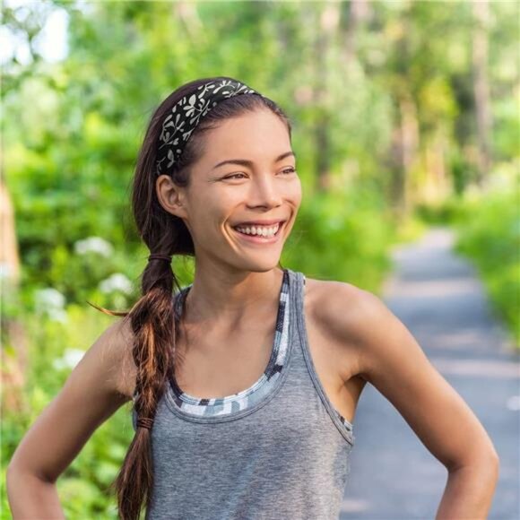 Black Ivy Women's Headband – Fabric & Stretchy Hair Scarf - Picture 2 of 5